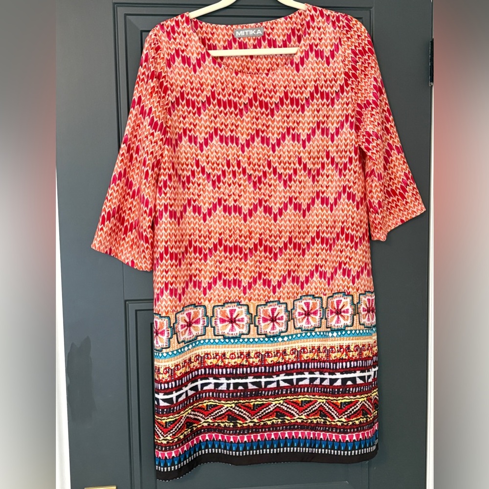 Italian silk shift Dress - multicolour